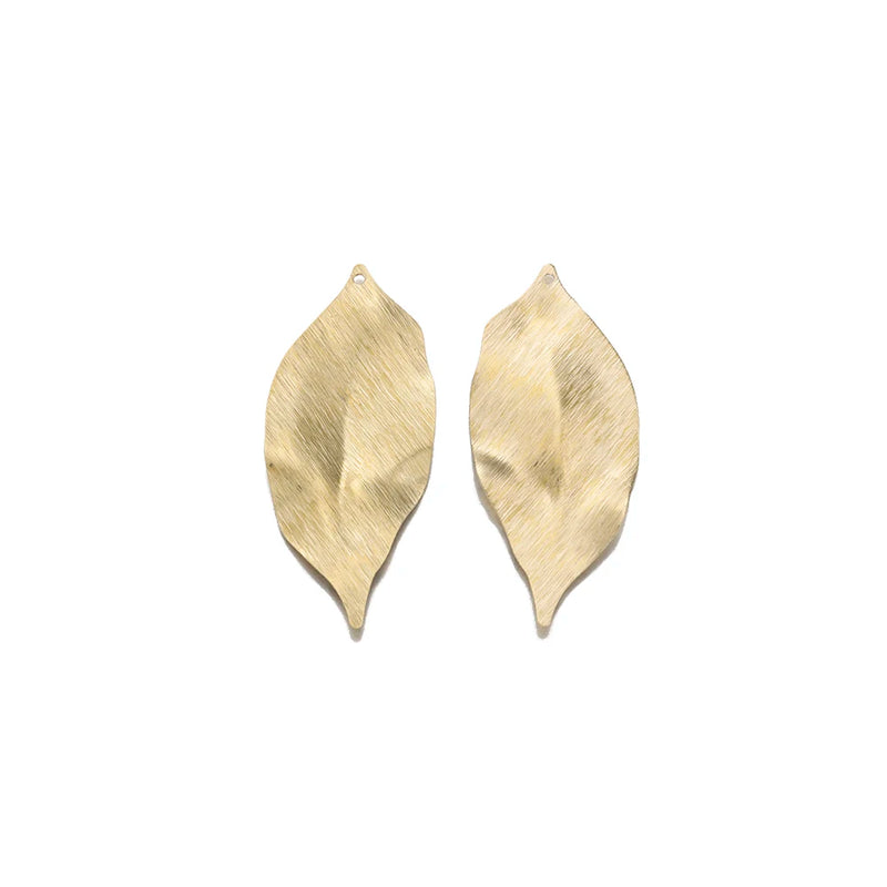 10Pcs Brass Textured Leaf Charm for DIY Jewelry Making
