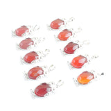 10Pcs Red Agate Owl Dangle Pendants Natural Stone Reiki Lucky Charm Jewelry