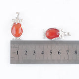 10Pcs Red Agate Owl Dangle Pendants Natural Stone Reiki Lucky Charm Jewelry