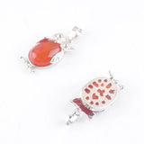 10Pcs Red Agate Owl Dangle Pendants Natural Stone Reiki Lucky Charm Jewelry