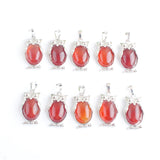 10Pcs Red Agate Owl Dangle Pendants Natural Stone Reiki Lucky Charm Jewelry