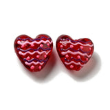 10Pcs Red Heart Lampwork Glass Beads for Jewelry Making