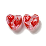 10Pcs Red Heart Lampwork Glass Beads for Jewelry Making