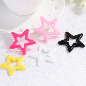 10Pcs Resin Glitter Star Cabochons For DIY Women Jewelry