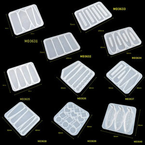 10Pcs Hair Pin Casting Mold Set Silicone Molds for Epoxy Resin DIY Barrettes