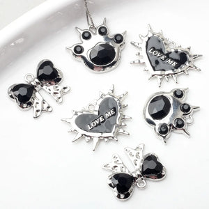 10Pcs Retro Bowknot Cat Paw Charms for DIY Earrings Bracelets