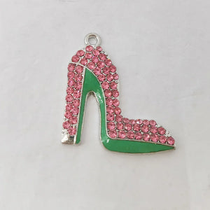 10Pcs Rhinestone High-Heeled Shoes Charms DIY Bracelet & Necklace Jewelry