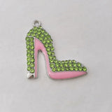 10Pcs Rhinestone High-Heeled Shoes Charms DIY Bracelet & Necklace Jewelry
