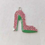10Pcs Rhinestone High-Heeled Shoes Charms DIY Bracelet & Necklace Jewelry