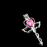 10Pcs Heart Key Pearl Cage Aromatherapy Charm Pendant Bracelet Gift Jewelry Bulk