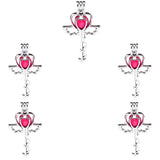 10Pcs Heart Key Pearl Cage Aromatherapy Charm Pendant Bracelet Gift Jewelry Bulk