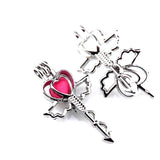 10Pcs Heart Key Pearl Cage Aromatherapy Charm Pendant Bracelet Gift Jewelry Bulk