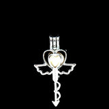 10Pcs Heart Key Pearl Cage Aromatherapy Charm Pendant Bracelet Gift Jewelry Bulk