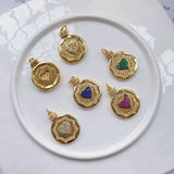 10Pcs Romantic Micro Pave CZ Heart Zircon Pendant