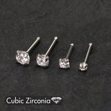 10Pcs Round Crystal CZ Nose Stud Set Piercing Jewelry 20g 0.8mm