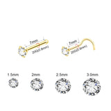 10Pcs Round Crystal CZ Nose Stud Set Piercing Jewelry 20g 0.8mm