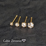 10Pcs Round Crystal CZ Nose Stud Set Piercing Jewelry 20g 0.8mm