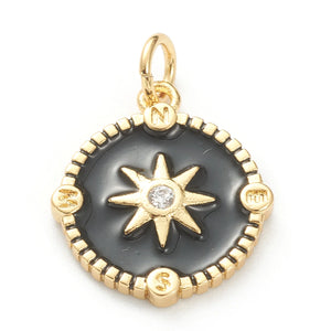 10Pcs Enamel Sun Stars Charms DIY Jewelry Making Copper Accessories