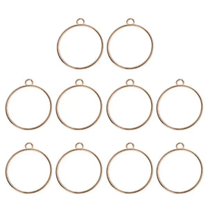 10Pcs Round Pendant Press Flower UV Resin Blank Frame Bezel Jewelry
