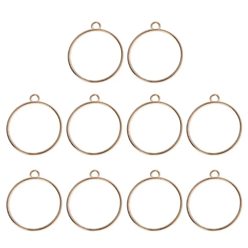 10Pcs Round Pendant Press Flower UV Resin Blank Frame Bezel Jewelry