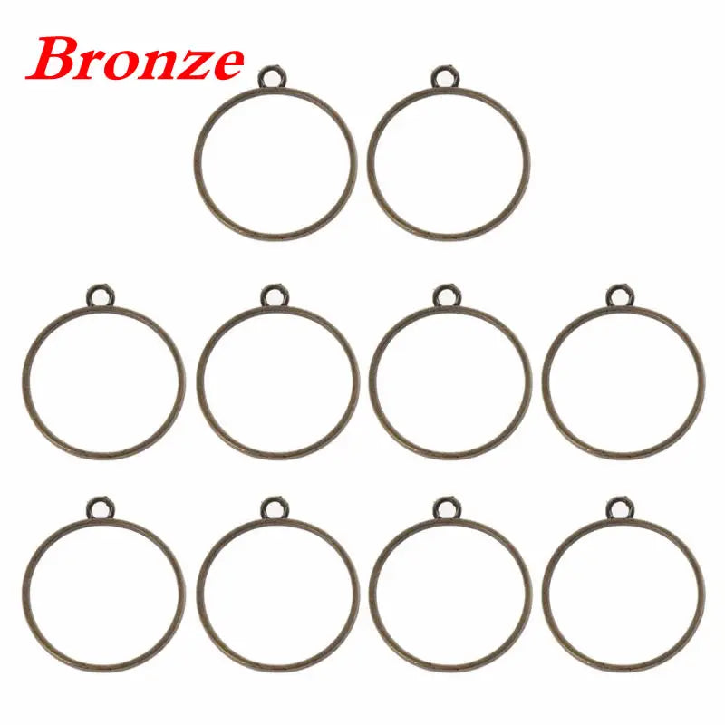 10Pcs Round Pendant Press Flower UV Resin Blank Frame Bezel Jewelry DIY