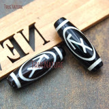 10Pcs Sagittarius Oval Dzi Agates Loose Beads 30x10mm BE15476