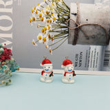 10Pcs 3D Resin Snowman Christmas Charms Bracelet Party Metal Craft Decoration