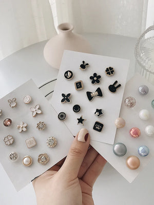 10Pcs/Set Anti-glare Button Brooch Mini Brooch Pin