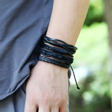10Pc Set Woven Men Bracelets Women Leather Bracelets Men Bangle