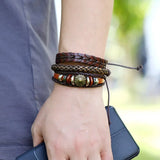 10Pcs Woven Leather Bracelets Men Women Bangle Gift