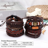 10Pcs Woven Leather Bracelets Men Women Bangle Gift