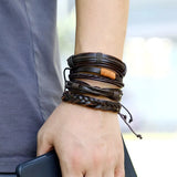 10Pc Set Woven Men Bracelets Women Leather Bracelets Men Bangle