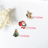 10Pcs Christmas Charms Enamel Bracelet Party Home Decor DIY Jewelry Accessories