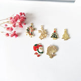 10Pcs Christmas Charms Enamel Bracelet Party Home Decor DIY Jewelry Accessories