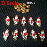 10Pcs/Set Masonic Santa Claus Rhinestone Brooches Party Jewelry Xmas