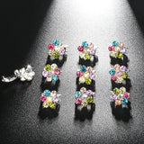 10Pcs Crystal Rhinestone Hair Clips Pins for Wedding Flower Girl Bride