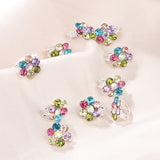 10Pcs Crystal Rhinestone Hair Clips Pins for Wedding Flower Girl Bride