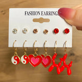 10Pcs Duck Dangle Earring Set Geometric Animal Drop Earrings For Women