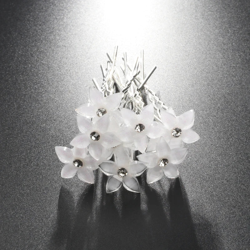 10Pcs Bridal Flower Hair Pins Wedding Bridesmaid Hair Clips
