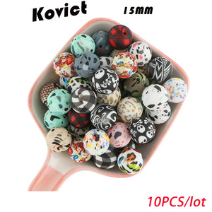 10Pcs/Set Leopard Print Beads For Jewelry DIY Chain Accessories