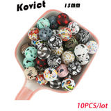 10Pcs/Set Leopard Print Beads For Jewelry DIY Chain Accessories