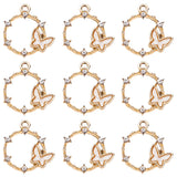 10Pcs Rhinestone Pink Butterfly Charm Couple Necklace DIY Jewelry Making