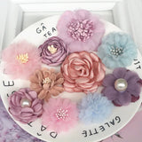 10Pcs Mix Fabric Flowers Head Decoration DIY Accessories