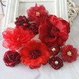 10Pcs Fabric Flowers Mix Simulation Flower Head DIY Decoration Accessories