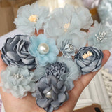 10Pcs Mix Fabric Flowers Head Decoration DIY Accessories
