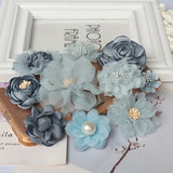 10Pcs Mix Fabric Flowers Head Decoration DIY Accessories