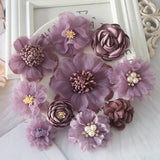 10Pcs Fabric Flowers Mix Simulation Flower Head DIY Decoration Accessories