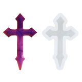 10Pcs/Set Silicone Mold Mirror Cross DIY Cross Jewelry Pendant Making Tool Craft