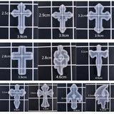 10Pcs/Set Silicone Mold Mirror Cross DIY Cross Jewelry Pendant Making Tool Craft