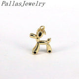 10Pcs Plated Balloon Dog Charm Pendant for Jewelry Making
